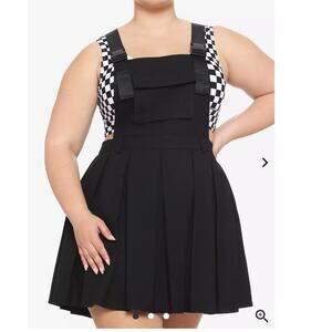 Hot Topic Black Cargo Pleated Skirtall Jumper Dress Size XL